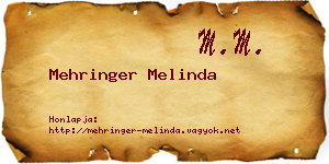 Mehringer Melinda névjegykártya